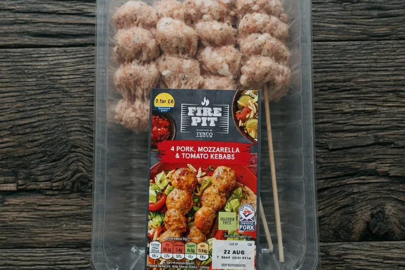 Fire Pit Pork, Mozzarella and Tomato Kebabs (400g) pack photo